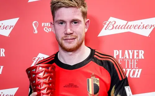 ¿Y Courtois? Kevin De Bruyne no entiende por qué lo eligieron MVP del Bélgica-Canadá. (Foto: FIFA World Cup)