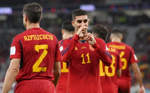 La dedicatoria de Ferran Torres para su pareja, Sira Martínez, la hija de Luis Enrique. (Getty Images).