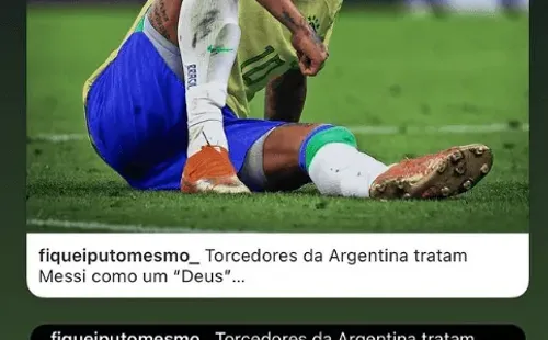 Posteo de Raphinha en apoyo a Neymar