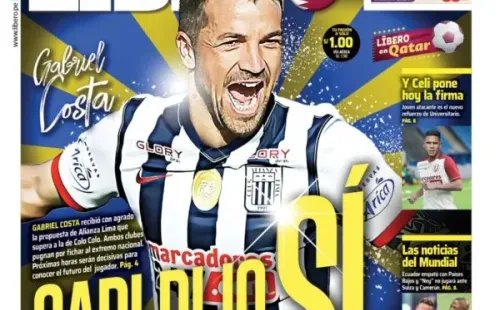 Gabi Costa fue protagonista en la portada de El Libero de hoy.
