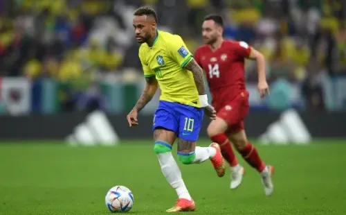 Neymar en el duelo ante Serbia en Qatar (Getty)