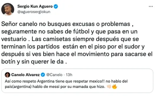 Kun Agüero responde a Canelo Álvarez tras amenazar a Lionel Messi.