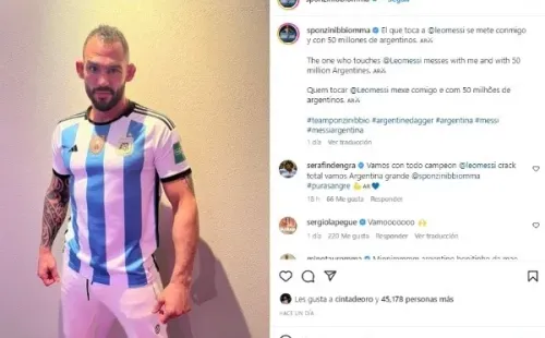 El mensaje de Santiago Ponzinibbio en su Instagram personal. | Foto: Captura.