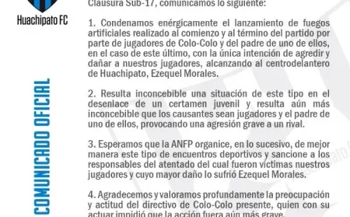 Comunicado de Huachipato.