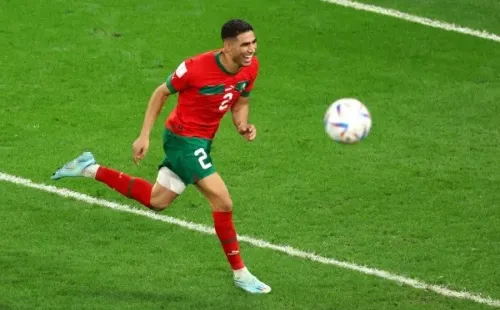 Hakimi ayudó a Marruecos a hacer historia ante España en el Mundial de Qatar 2022. | Foto: Getty