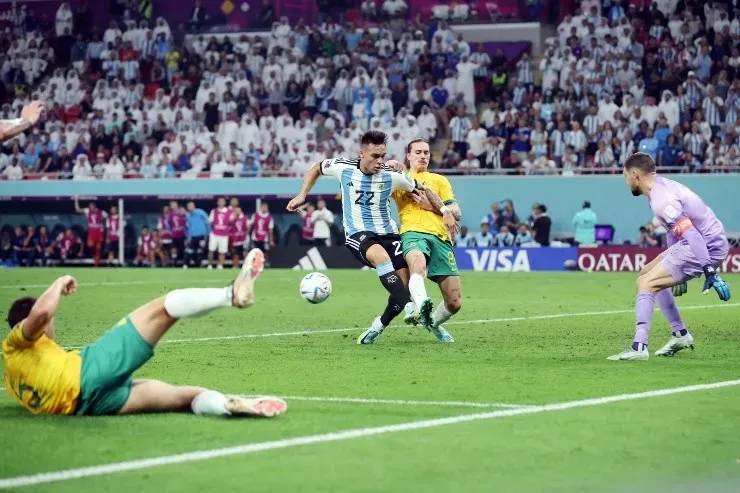 Lautaro Martínez en Argentina vs Australia