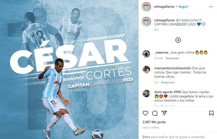 Magallanes anuncia la renovación de César Cortes