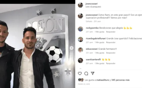 José Scozzari oficializó con esta imagen el arribo de Ramiro González al León de México. (Captura Instagram).