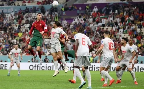 Cristiano Ronaldo apenas ingresó en los minutos finales en la goleada de 6-1 de Portugal sobre Suiza. | Foto: Getty Images.
