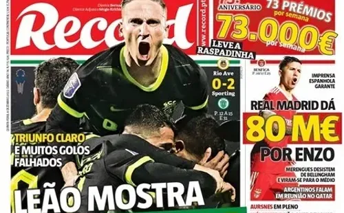 La portada de Récord en esta jornada de jueves 8 de diciembre. | Foto: Record.