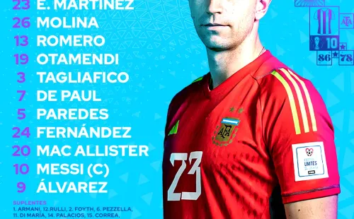 Once titular confirmado de Argentina para buscar la final de Qatar 2022 frente a Croacia.