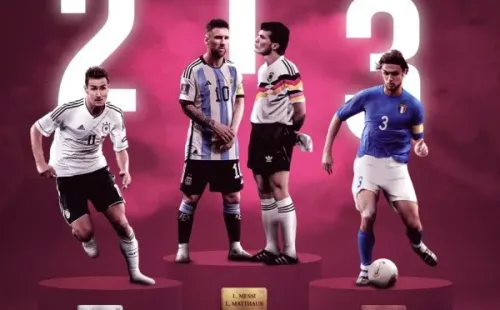 Messi y Matthaus ahora comparten el primer lugar del podio en presencias mundialeras