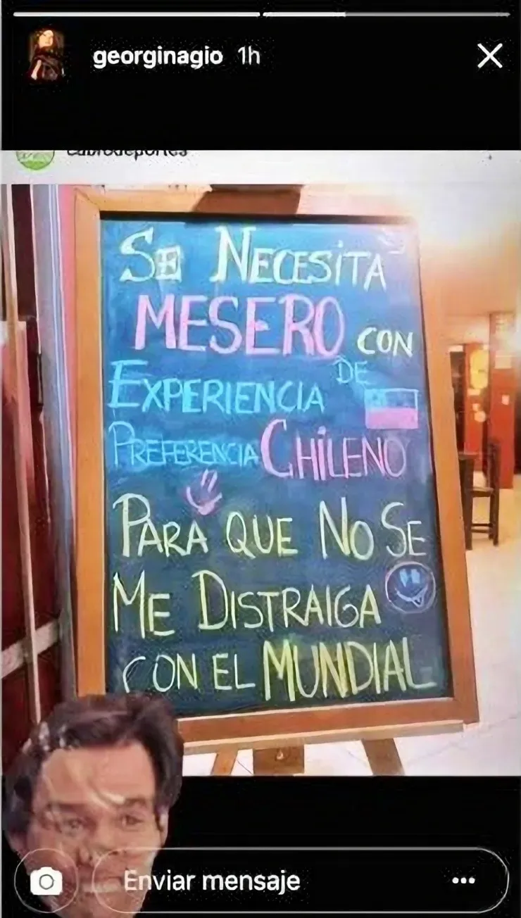 Georgina Rodríguez compartió un meme argentino contra Chile en 2018
