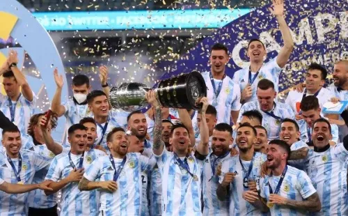Messi ganó su primer título con Argentina en la Copa América 2021. | Foto: Getty Images.