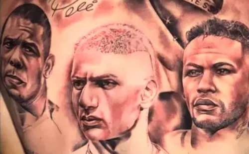 El tatuaje de Richarlison con Ronaldo y Neymar. Foto: Instagram