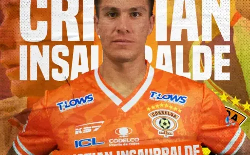 La gráfica de anuncio de Cristián Insaurralde, la nueva incorporación de Cobreloa. (Captura).
