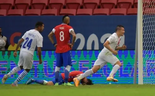 Samudio le anotó un gol a Chile en la Copa América de Brasil 2021. | Foto: Getty Images.