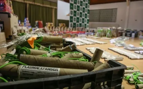 Explosivo minero incautado (Foto: Agencia Uno)