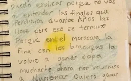 La carta del pequeño Thiago Messi a su padre. | Foto: Instagram Antonela Roccuzzo.