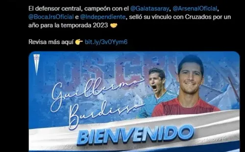 Quinto refuerzo oficial de la Católica: el ex Boca Juniors, Guillermo Burdisso.