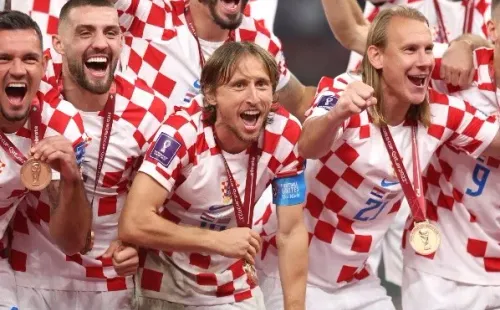 Croacia festeja su tercer lugar.