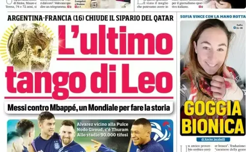 La portada de Corriere dello Sport a horas de la final de Qatar 2022