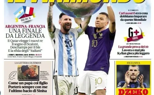 La portada de La Gazzetta Sportiva a horas de la final de Qatar 2022