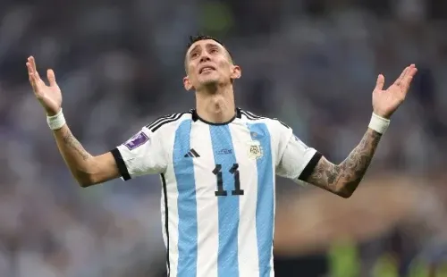 Ángel di María celebró emocionado hasta las lágrimas. (Getty Images 2022).