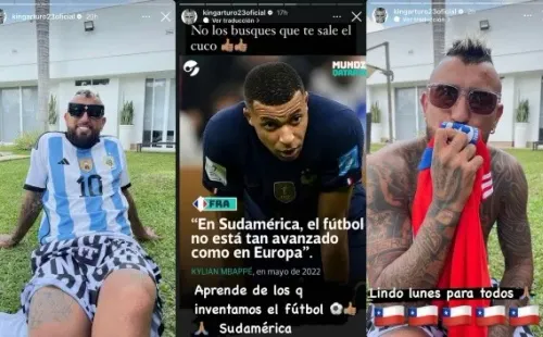 El mensaje de Vidal para Mbappé en Instagram.