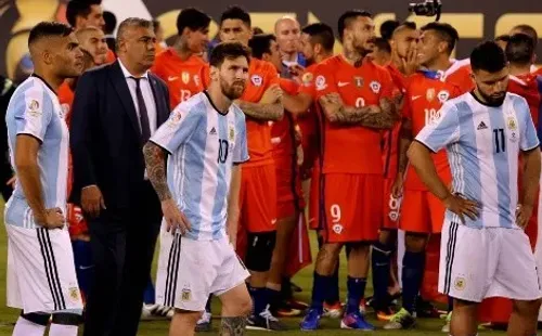 La cara de Lionel Messi tras perder la Copa América del Centenario ante Chile con la selección de Argentina. (Agencia Uno).