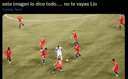 El tuit de Lionel Scaloni para pedirle a Lionel Messi que no se retirara de la selección. (Captura).