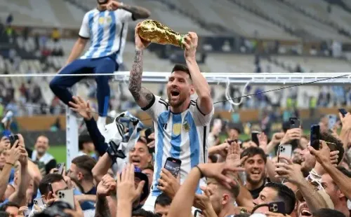 Messi ganó a los 35 años su primera Copa del Mundo con Argentina. | Foto: Getty Images.