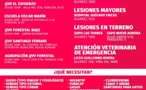 Revisa los centros de acopio por Incendio en Viña.(Foto:RedGol)