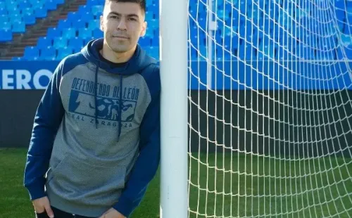 Tomás Alarcón conoció el estadio del Zaragoza. Foto: Comunicaciones Zaragoza.