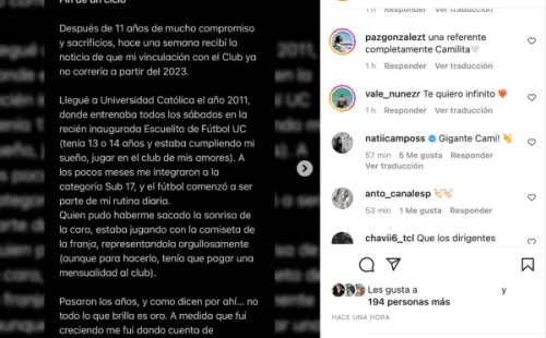 Algunas ex jugadoras de la UC apoyaron a Cofré.