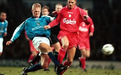 Alf-Inge Haaland, padre de Erling, marcó 18 goles en la Premier League en 10 años con las camisetas del Nottingham Forest, Leeds United y Manchester City. Su hijo lo superó con 167 partidos menos. Foto: Getty Images