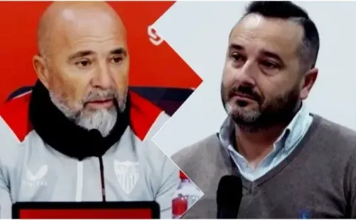 Sampaoli tuvo un tenso momento con el periodista Tito González. | Foto: Captura.