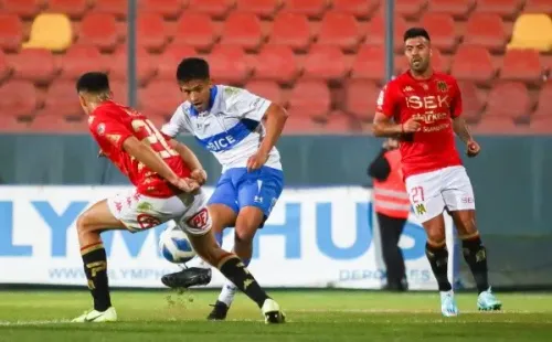 Yamil Asad y el golazo que le anotó a Unión Española. (Agencia Uno).