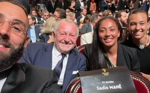 Tiane en la gala del Balón de Oro con el mejor futbolista masculino, Karim Benzema. (Instagram tianeendler)