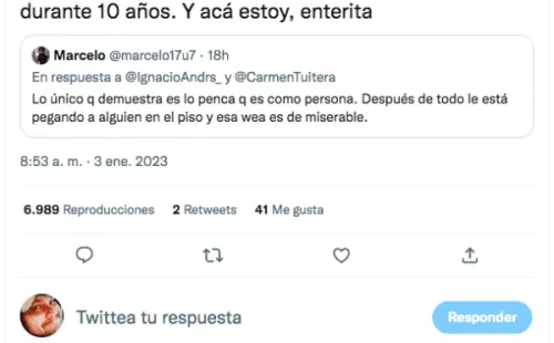 Carmen Tuitera no da tregua a Anto Larraín y vuelve a arremeter.(Foto: Twitter)