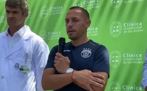 Marcelo Díaz durante su presentación en Audax Italiano