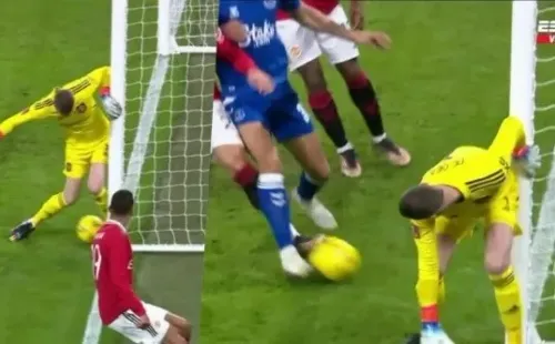 De Gea se mandó tremendo blooper y le regaló empate al Everton en la FA Cup. | Foto: ESPN