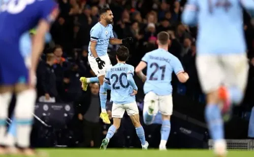 Mahrez fue la gran figura del partido, anotando un doblete marcado por un golazo de tiro libre. Foto: Getty Images