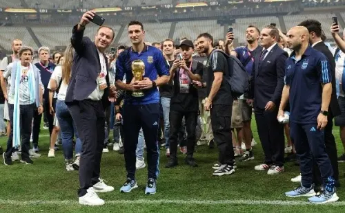 Scaloni celebrando en Qatar (Foto: Getty)