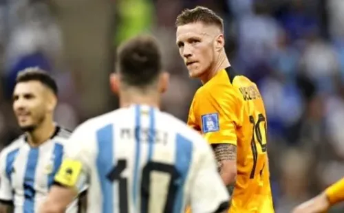 La parada de carros de Messi aWeghorst ahora es una canción viral. Foto: Getty Images