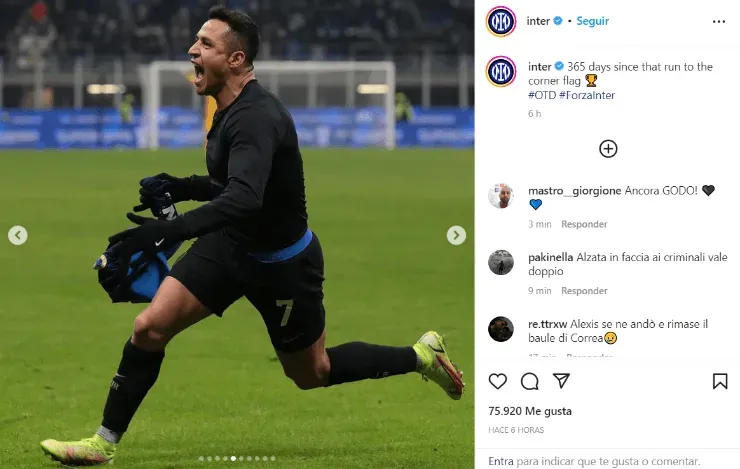 Alexis Sánchez en el Inter de Milán