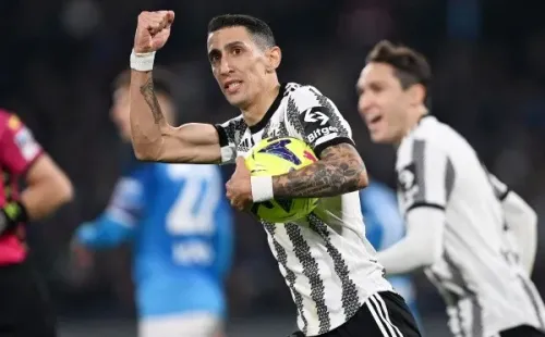 Ángel di María después del golazo que le anotó al Napoli con la Juventus. (Getty Images).