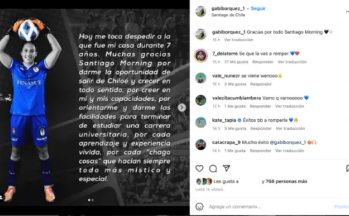La despedida de Gabi Bórquez | Instagram