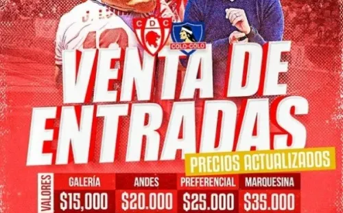 El afiche de Copiapó para la venta de entradas del partido ante Colo Colo