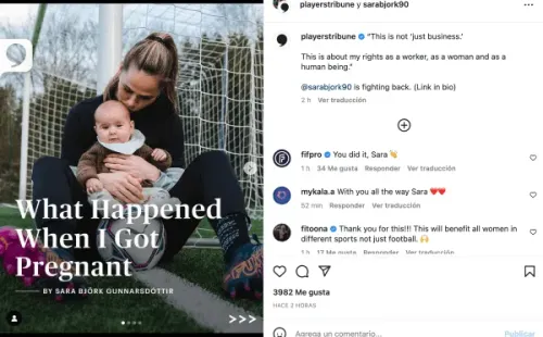 La historia de Sara Björk Gunnarsdóttir fue relatada por ella misma en el medio The Players Tribune | Instagram